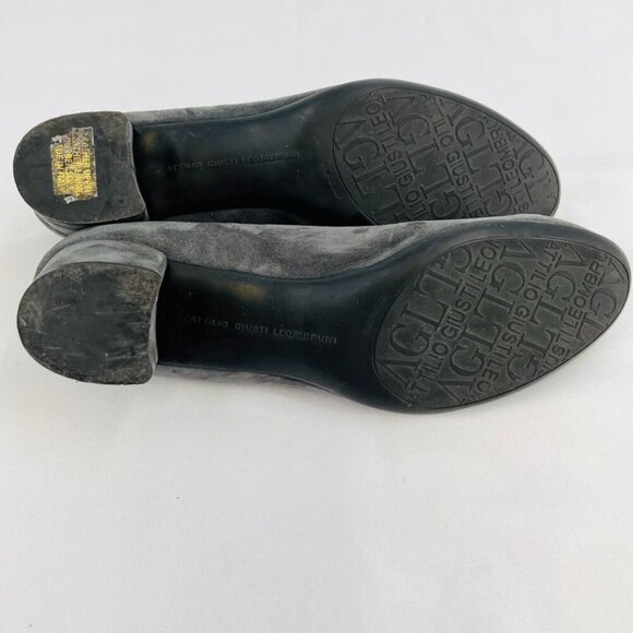 AGL Women's Kristin Bow Tie Pump Size EUR 41/US 11 Grey Suede Leather Block Heel - Picture 10 of 16